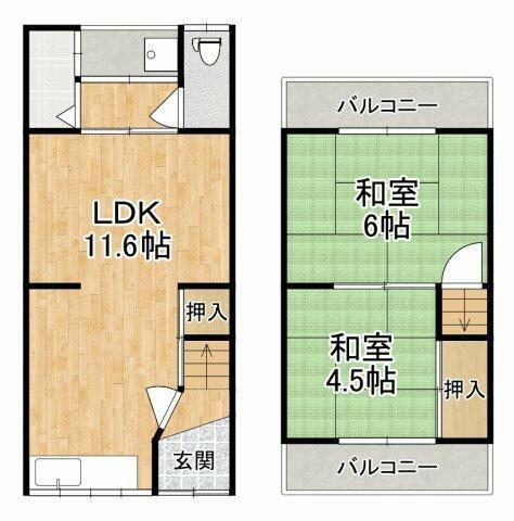 大阪府堺市東区引野町３丁 初芝駅 2LDK 一戸建て 賃貸物件詳細