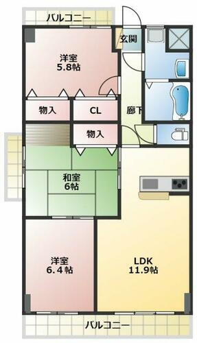 ユトリロ山田 4階 3LDK 賃貸物件詳細