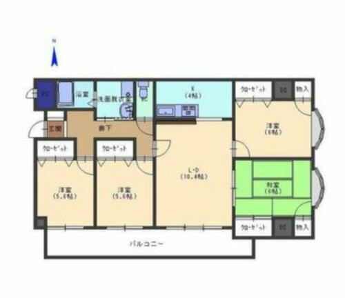 川端壱番館 5階 4LDK 賃貸物件詳細