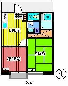 ハイツサキタマ２ 2階 2DK 賃貸物件詳細