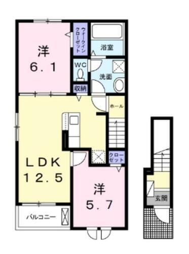 メローヴィレッジ 2階 2LDK 賃貸物件詳細