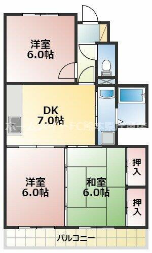 熊本県熊本市東区神園２丁目 武蔵塚駅 3DK マンション 賃貸物件詳細