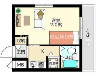 兵庫県尼崎市南塚口町２丁目 塚口駅 1K アパート 賃貸物件詳細