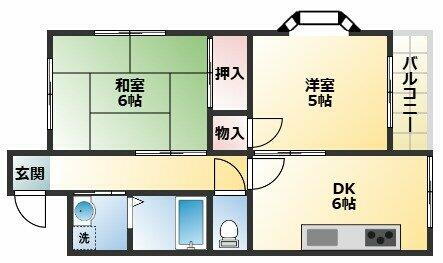 リバーサイド春日 2階 2DK 賃貸物件詳細
