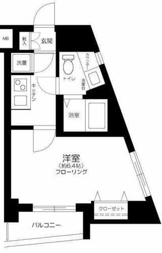 東京都世田谷区若林１丁目 三軒茶屋駅 1K マンション 賃貸物件詳細