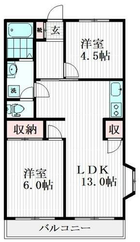 ホワイトキャッスル 3階 2LDK 賃貸物件詳細