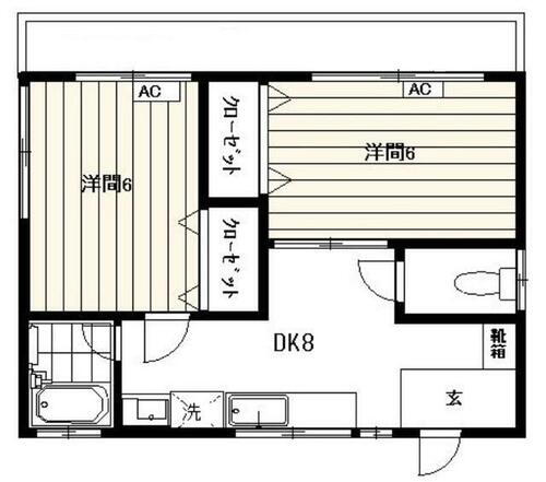 シュガーハウス 1階 2DK 賃貸物件詳細