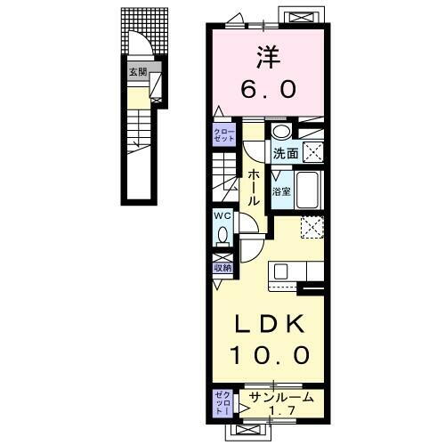 青森県八戸市大字新井田字松山 1LDK アパート 賃貸物件詳細