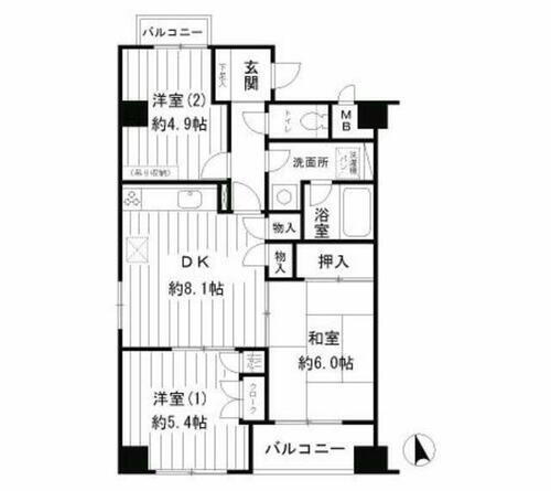 神奈川県横浜市青葉区あざみ野２丁目 あざみ野駅 3DK マンション 賃貸物件詳細