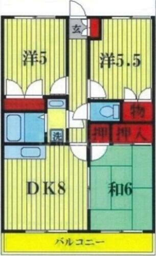 ペアヒルズ北初富 2階 3DK 賃貸物件詳細