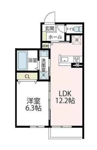 クレール 1階 1LDK 賃貸物件詳細