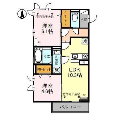 ＳＯＬＵＴＩＯＮＳ　Ⅸ（ソリューションズナイン） 2階 2LDK 賃貸物件詳細
