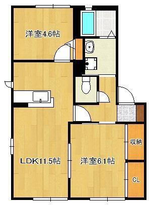福岡県北九州市小倉南区中吉田６丁目 下曽根駅 2LDK アパート 賃貸物件詳細