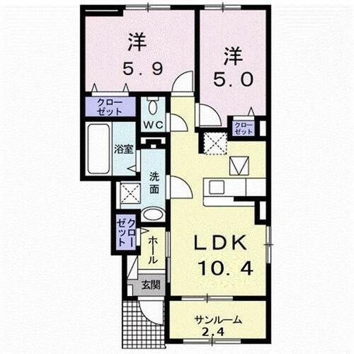 広島県福山市駅家町大字万能倉 万能倉駅 2LDK アパート 賃貸物件詳細