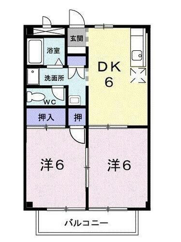 大分県大分市大字奥田 南大分駅 2DK アパート 賃貸物件詳細