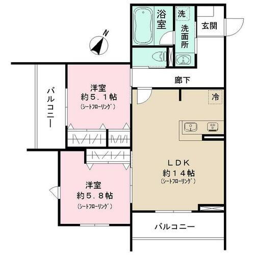 東京都新宿区河田町 若松河田駅 2LDK マンション 賃貸物件詳細