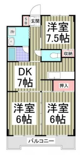 埼玉県川口市鳩ヶ谷本町４丁目 鳩ヶ谷駅 3DK マンション 賃貸物件詳細