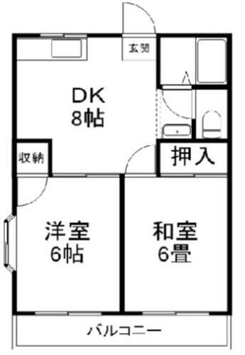 千葉県八千代市ゆりのき台６丁目 八千代中央駅 2DK アパート 賃貸物件詳細