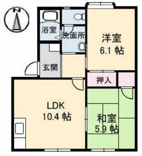 山口県下関市彦島向井町２丁目 2LDK アパート 賃貸物件詳細