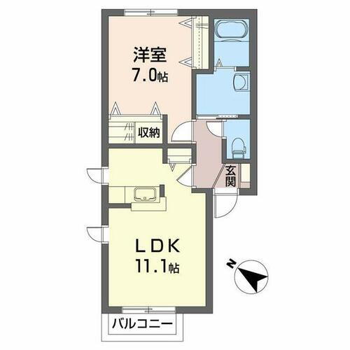 シャーメゾンＭ’ｓ　Ｂ 2階 1LDK 賃貸物件詳細