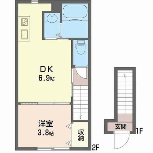 東京都世田谷区奥沢２丁目 緑が丘駅 1DK アパート 賃貸物件詳細