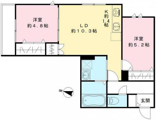 東京都日野市多摩平６丁目 日野駅 2LDK マンション 賃貸物件詳細