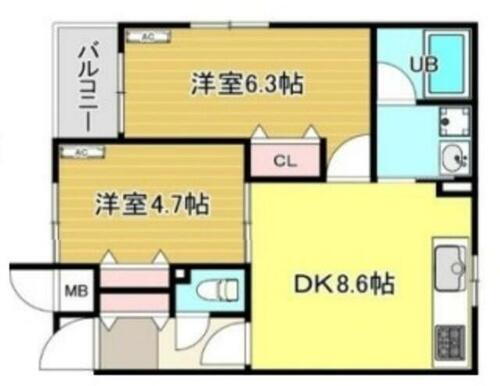プルメリア浦和領家　Ａ 3階 2DK 賃貸物件詳細