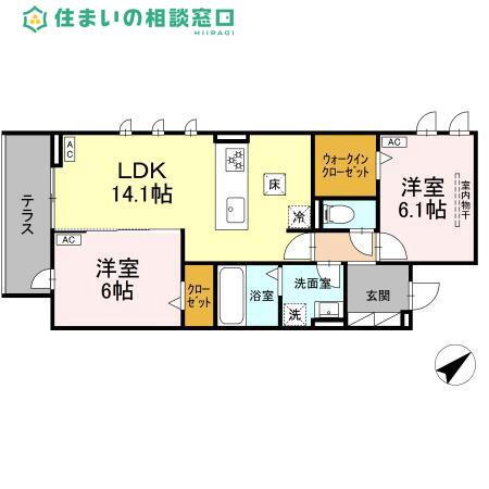 愛知県岡崎市赤渋町字袖広 賃貸アパート