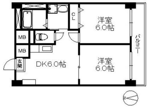 福岡県福岡市早良区室見１丁目 室見駅 2DK マンション 賃貸物件詳細