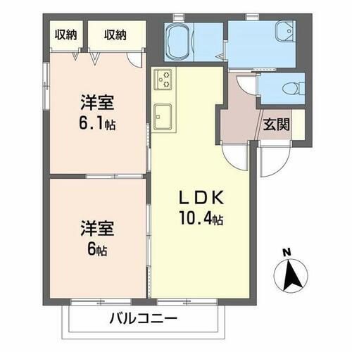 愛媛県松山市空港通２丁目 土居田駅 2LDK アパート 賃貸物件詳細