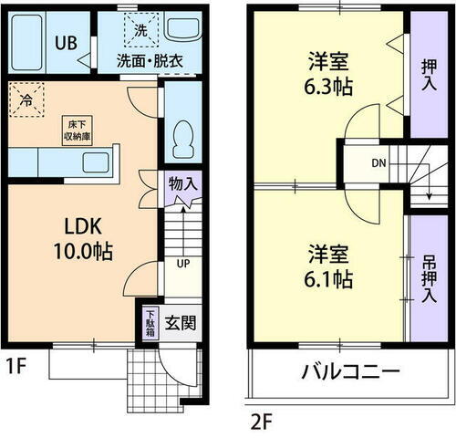 茨城県坂東市沓掛 石下駅 2LDK アパート 賃貸物件詳細