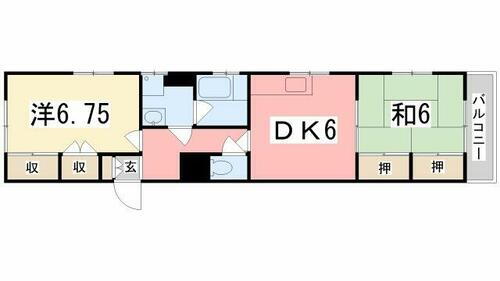 兵庫県姫路市五軒邸４丁目 京口駅 2DK マンション 賃貸物件詳細