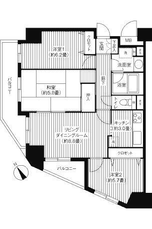 千葉県市川市東大和田２丁目 本八幡駅 3LDK マンション 賃貸物件詳細