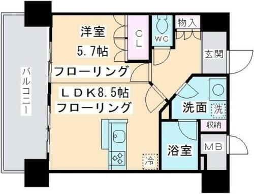 デル・スール　テラス 4階 1LDK 賃貸物件詳細