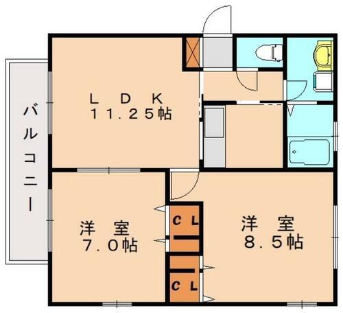福岡県古賀市米多比 2LDK アパート 賃貸物件詳細