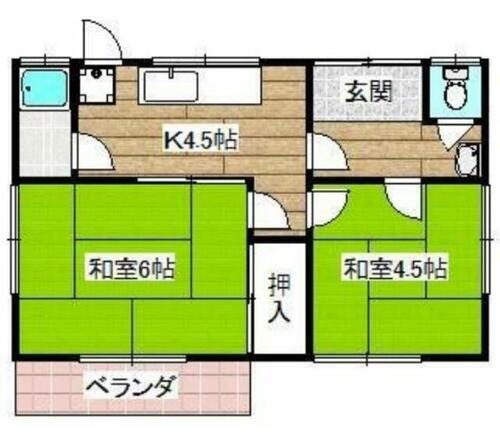高西町平屋 2K 賃貸物件詳細