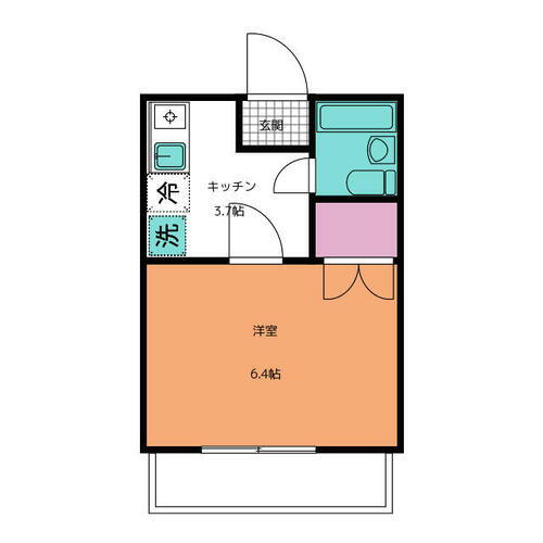 テラス鶴ヶ峰 2階 1K 賃貸物件詳細