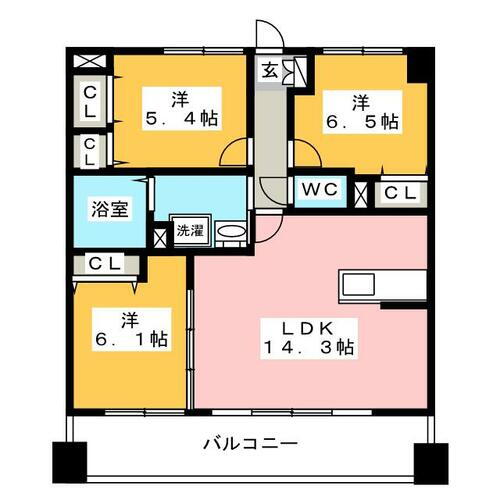 Ｙ’ｓ　ｃｏｕｒｔ三保 6階 3LDK 賃貸物件詳細