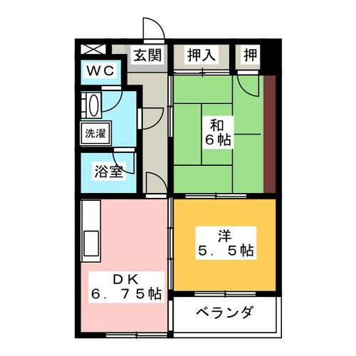 ハイクレスト 5階 2DK 賃貸物件詳細
