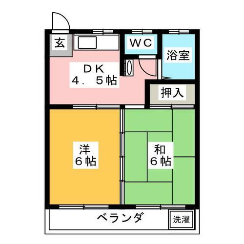 グリーンハウス 1階 2DK 賃貸物件詳細