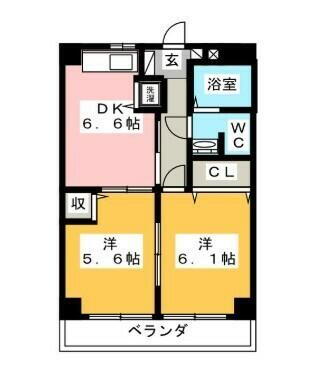緑センタービル 4階 2DK 賃貸物件詳細