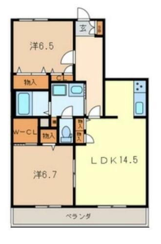 パークアベニュー 2階 2LDK 賃貸物件詳細
