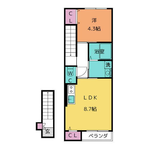 宮城県石巻市渡波町２丁目 渡波駅 1LDK アパート 賃貸物件詳細