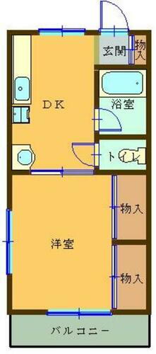 ブルーベルハイム 2階 1DK 賃貸物件詳細