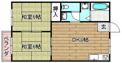 大阪府高槻市宮野町 高槻市駅 2DK アパート 賃貸物件詳細