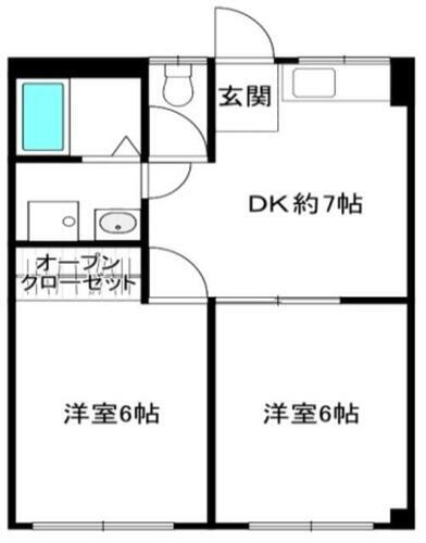 埼玉県狭山市広瀬東３丁目 狭山市駅 2DK マンション 賃貸物件詳細