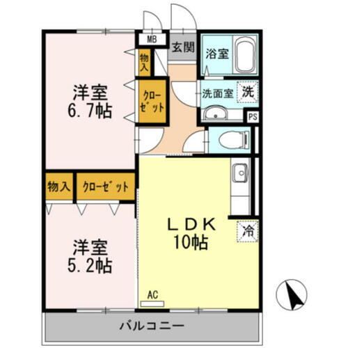 ル・コンフォール 1階 2LDK 賃貸物件詳細