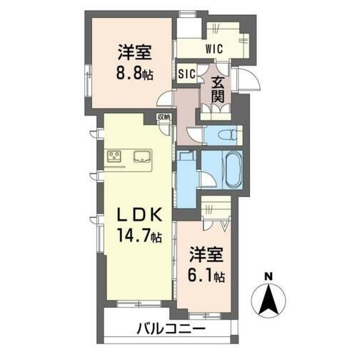神奈川県川崎市中原区下新城１丁目 武蔵中原駅 2LDK マンション 賃貸物件詳細