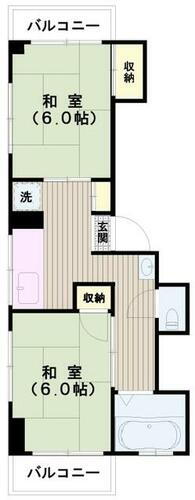 丸川ハイツ 5階 2DK 賃貸物件詳細
