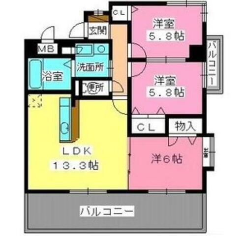 福岡県福岡市西区下山門２丁目 下山門駅 3LDK マンション 賃貸物件詳細
